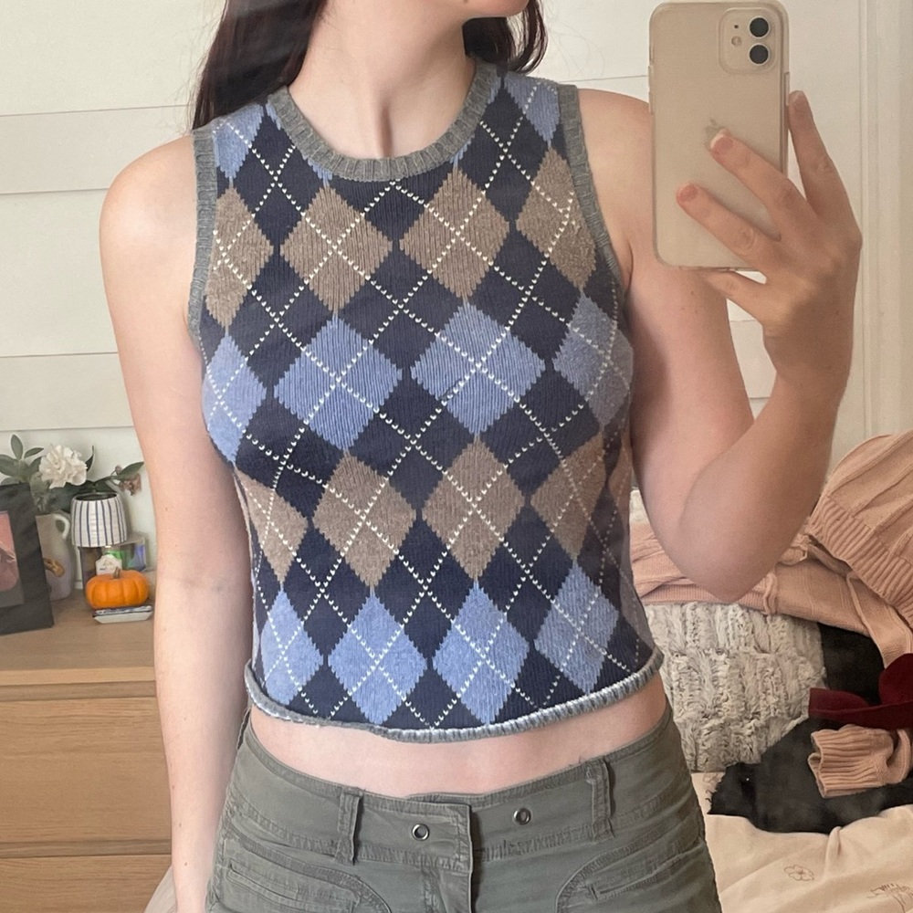 Vintage argyle sweater vest